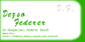 dezso federer business card