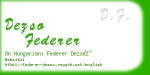 dezso federer business card